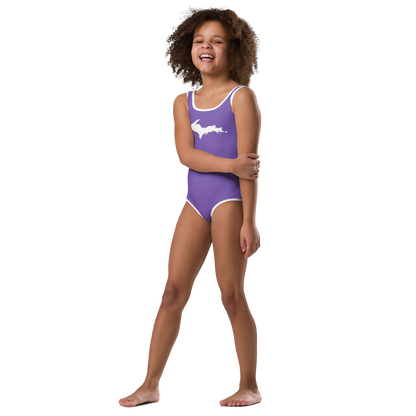 Michigan Upper Peninsula Toddler Swimsuit (w/ UP Outline) | Lake Iris