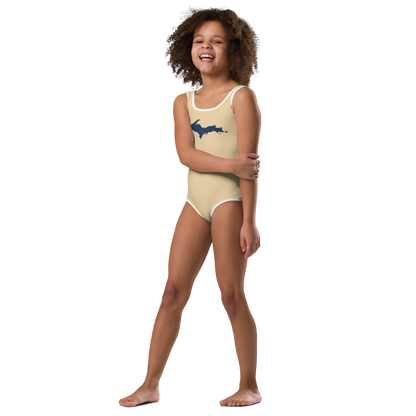 Michigan Upper Peninsula Toddler Swimsuit (w/ UP Outline) | Maple