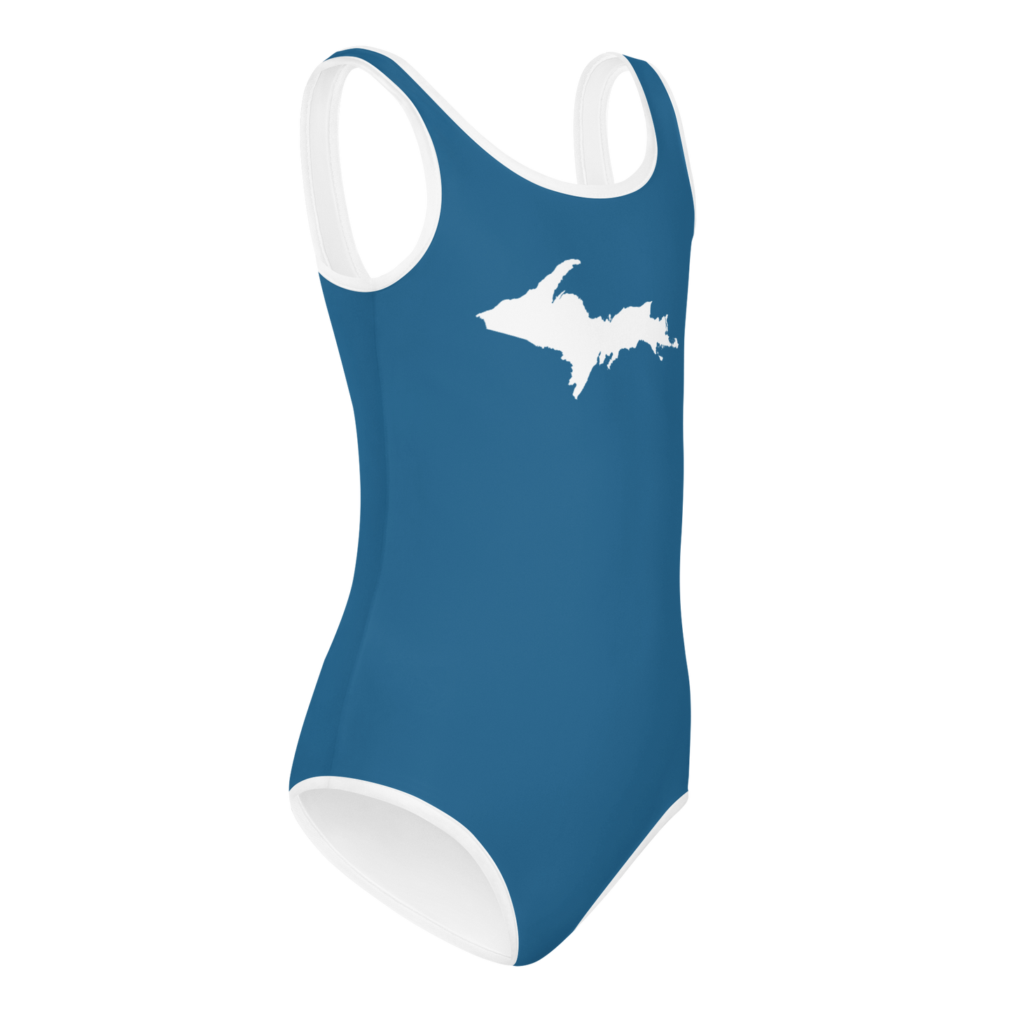 Michigan Upper Peninsula Toddler Swimsuit (w/ UP Outline) | Blueberry