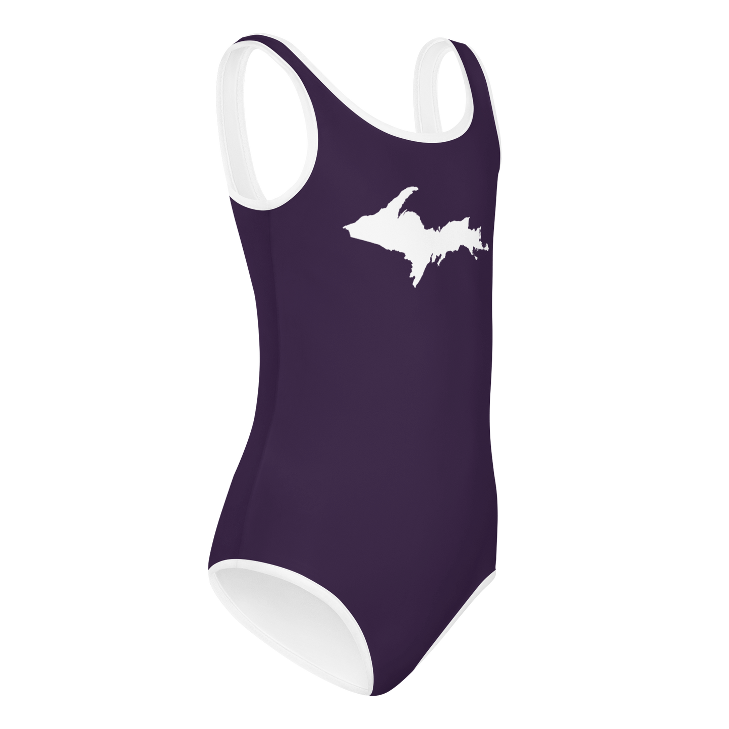 Michigan Upper Peninsula Toddler Swimsuit (w/ UP Outline) | Blackcurrant