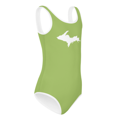 Michigan Upper Peninsula Toddler Swimsuit (w/ UP Outline) | Gooseberry Green