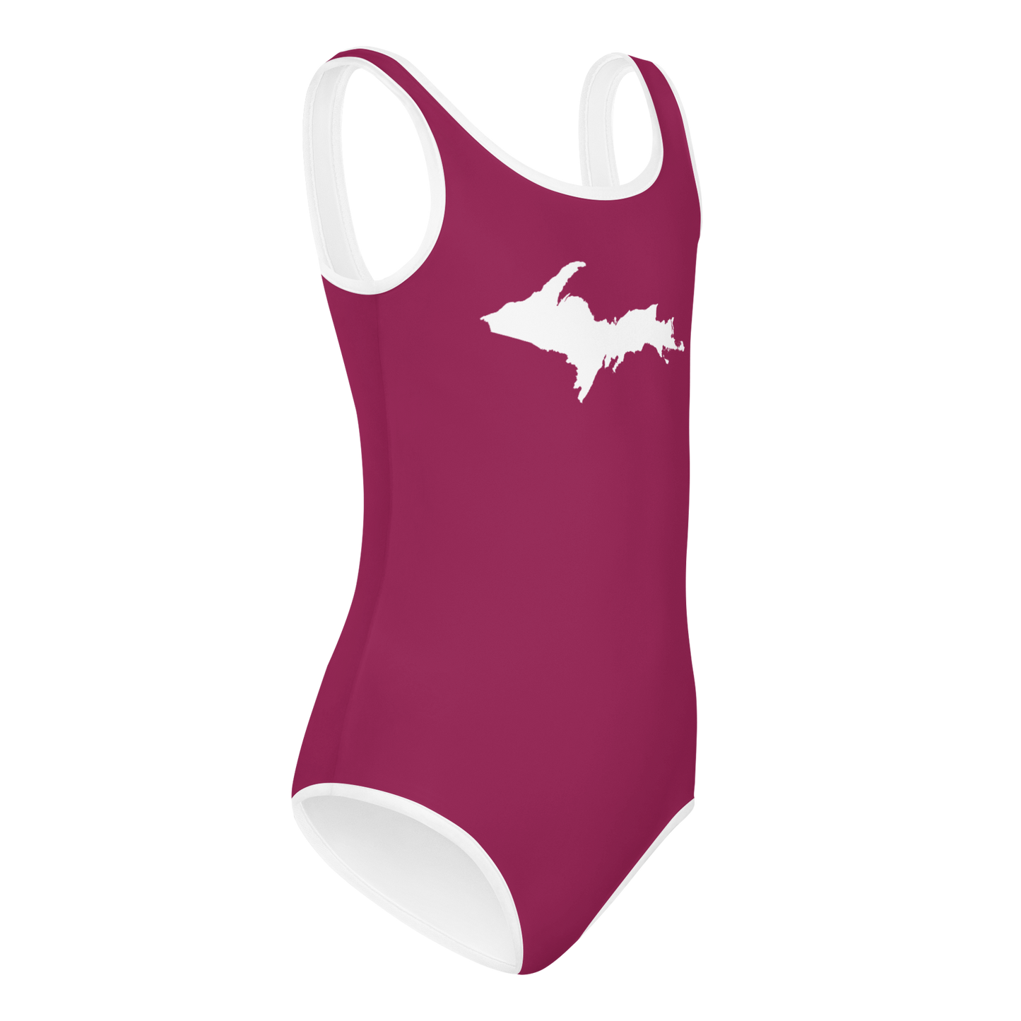 Michigan Upper Peninsula Toddler Swimsuit (w/ UP Outline) | Ruby Red