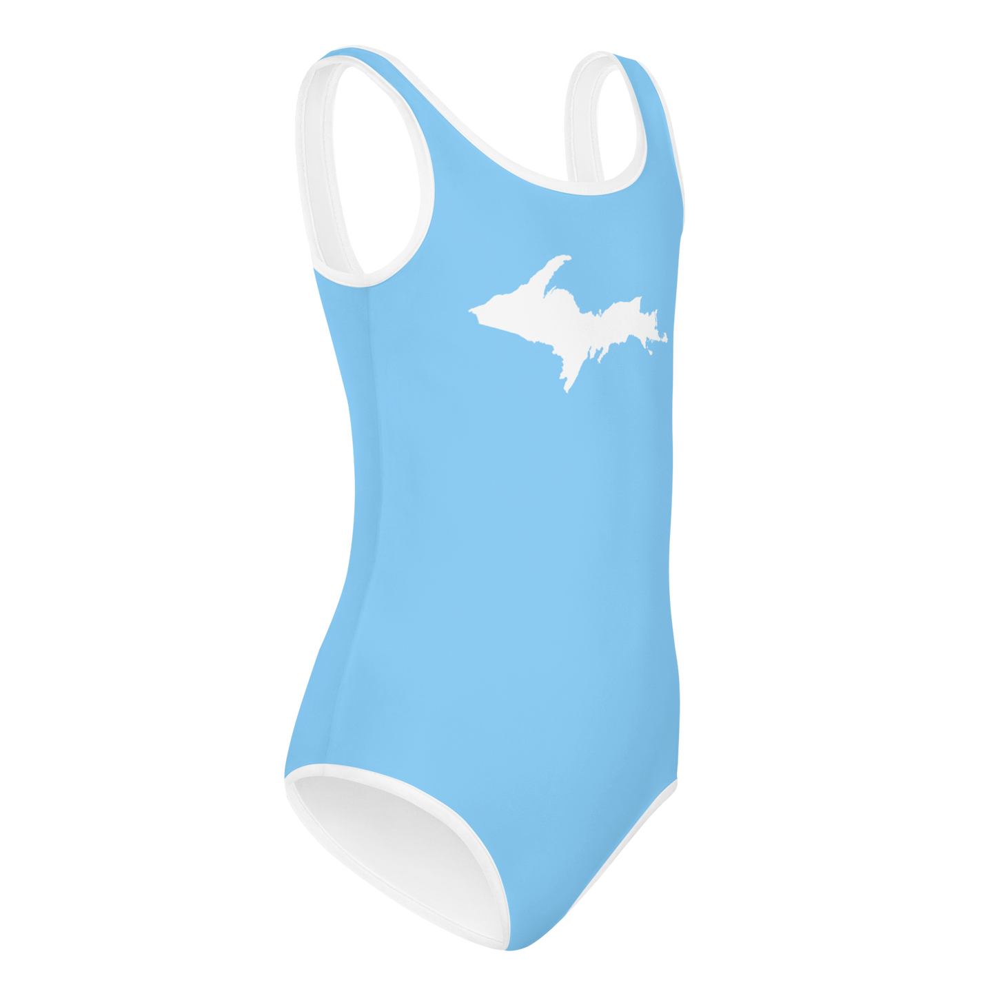 Michigan Upper Peninsula Toddler Swimsuit (w/ UP Outline) | DTW Blue