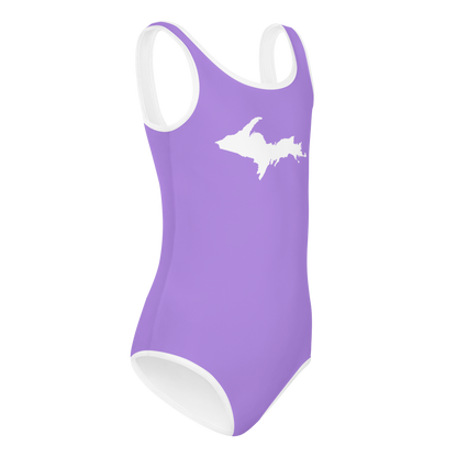 Michigan Upper Peninsula Toddler Swimsuit (w/ UP Outline) | Lavender