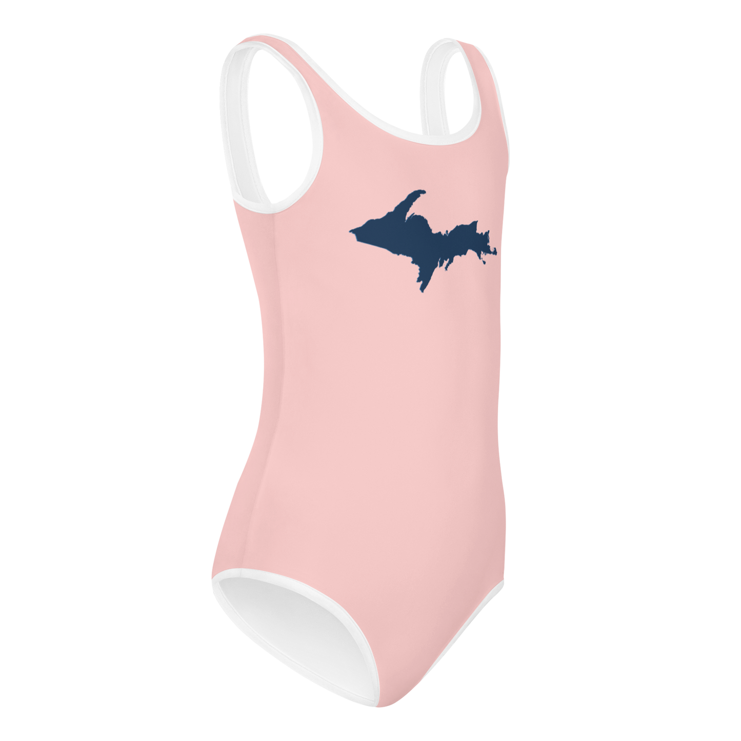 Michigan Upper Peninsula Toddler Swimsuit (w/ UP Outline) | Cosmos Pink