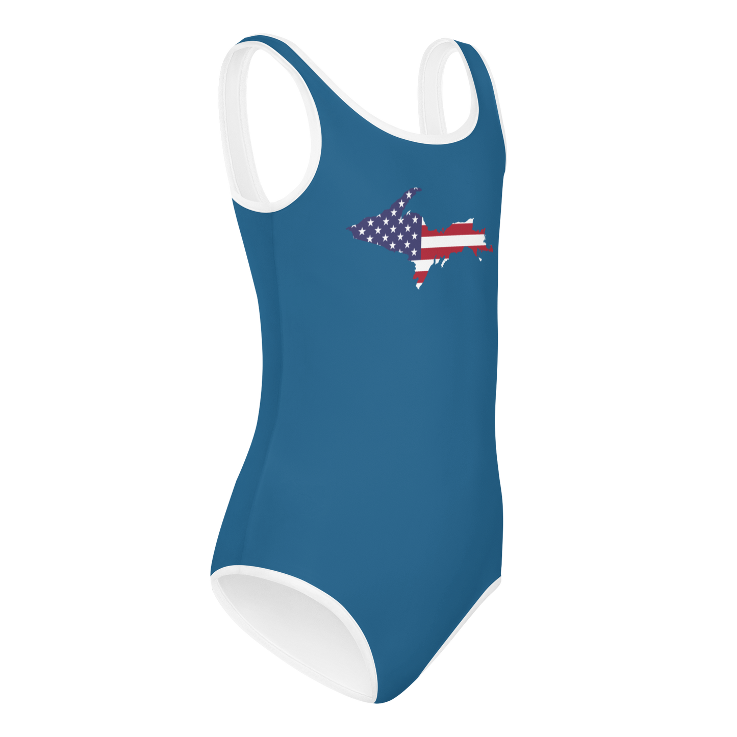 Michigan Upper Peninsula Toddler Swimsuit (w/ UP USA Flag) | Blueberry