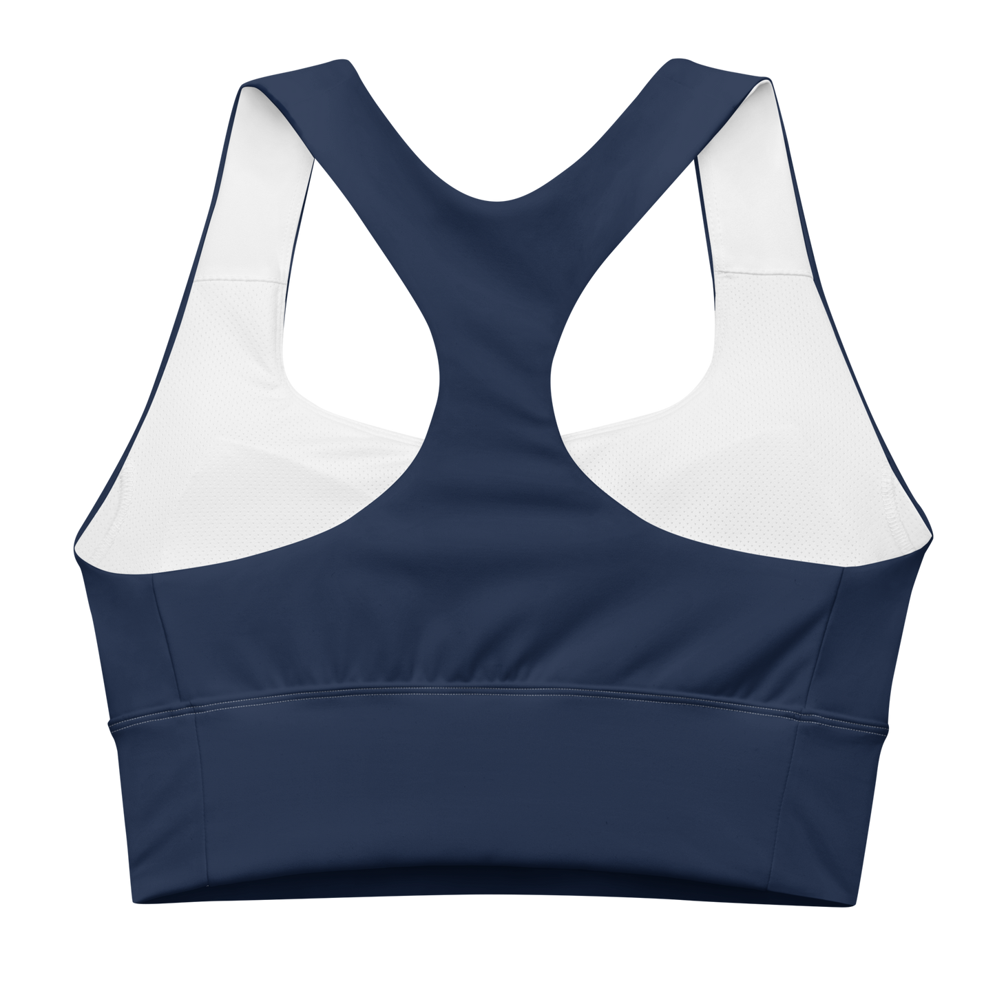 Michigan Upper Peninsula Longline Sports Bra (w/ UP USA Flag Outline) | Navy