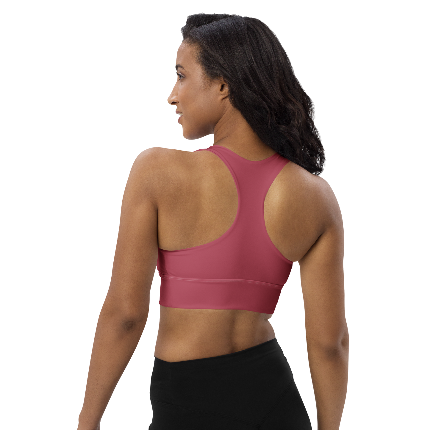 Michigan Upper Peninsula Longline Sports Bra (w/ UP USA Flag) | Popstar Pink