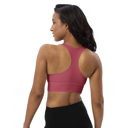 Michigan Upper Peninsula Longline Sports Bra (w/ UP USA Flag) | Popstar Pink