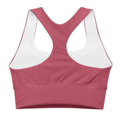 Michigan Upper Peninsula Longline Sports Bra (w/ UP USA Flag) | Popstar Pink