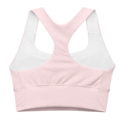 Michigan Upper Peninsula Longline Sports Bra (w/ UP USA Flag) | Pale Pink