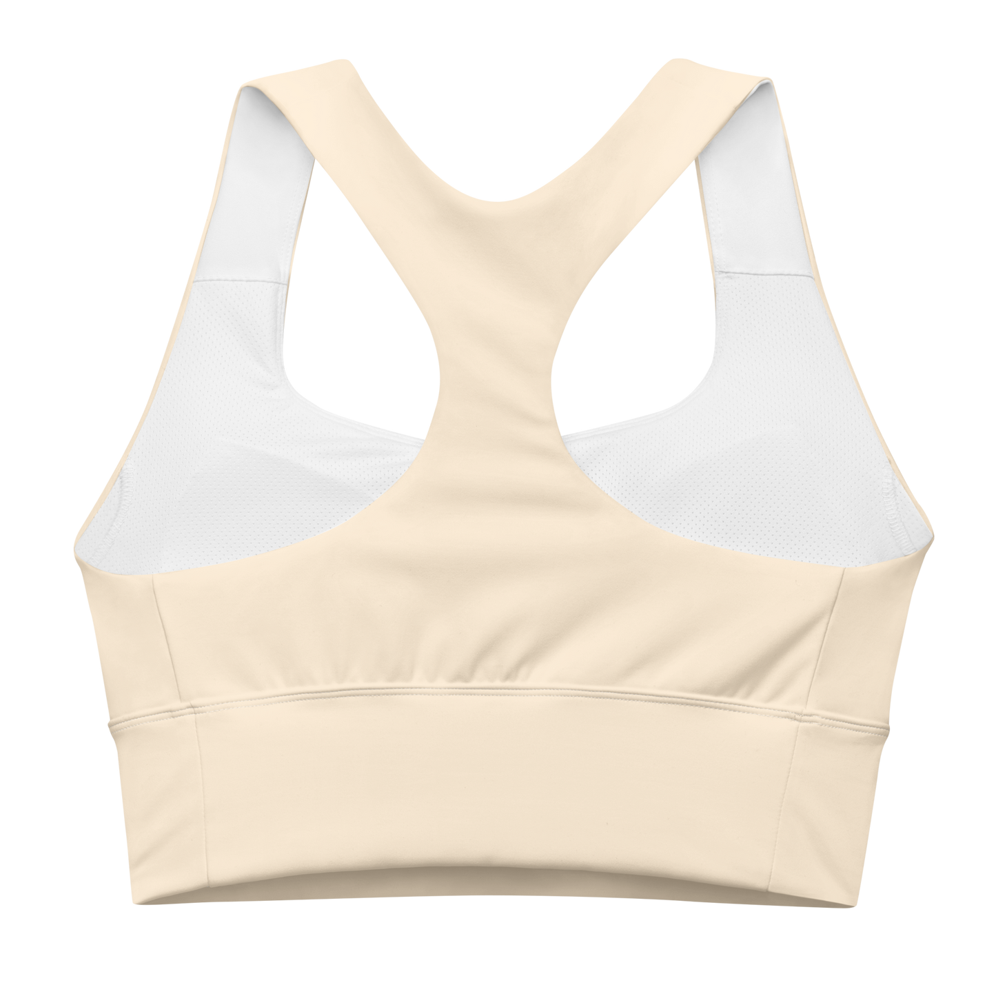 Michigan Upper Peninsula Longline Sports Bra (w/ UP USA Flag) | Champagne White