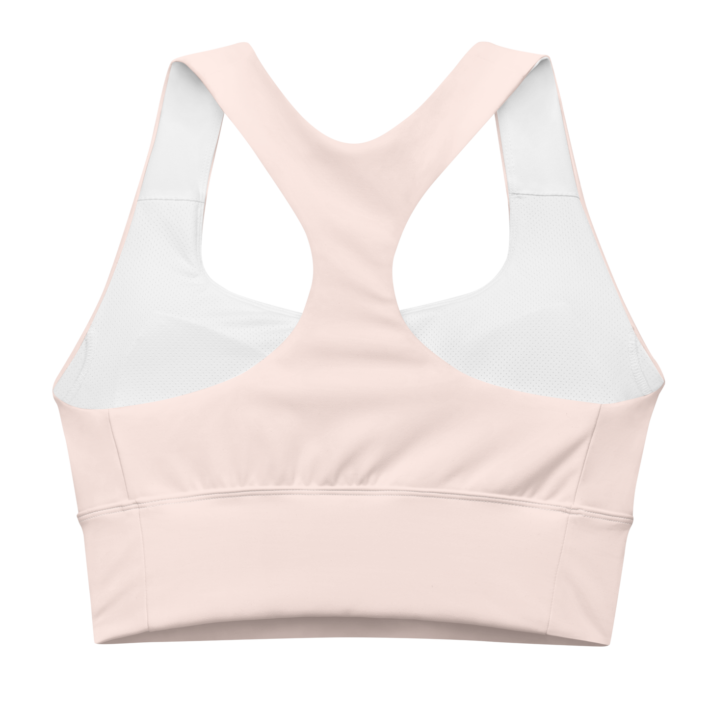 Michigan Upper Peninsula Longline Sports Bra (w/ UP USA Flag) | Champagne Pink