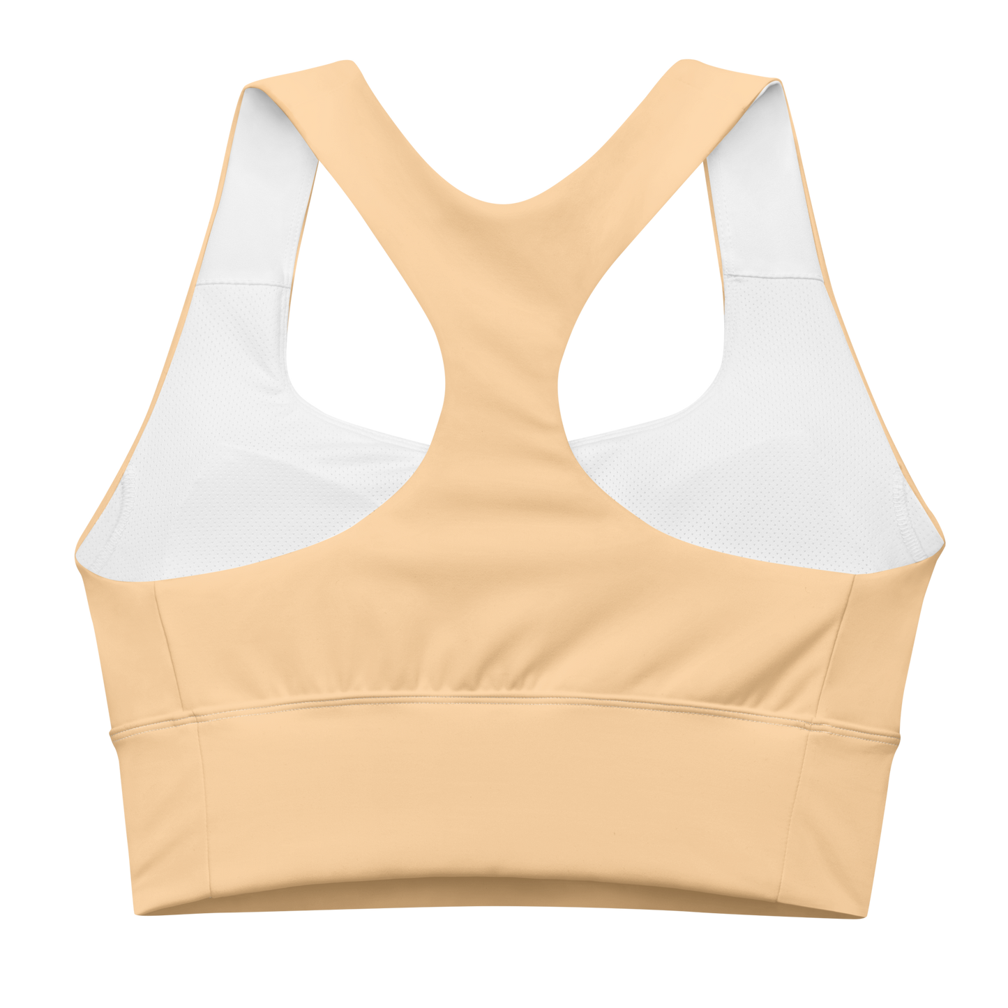 Michigan Upper Peninsula Longline Sports Bra (w/ UP USA Flag) | Pale Apricot