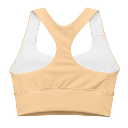 Michigan Upper Peninsula Longline Sports Bra (w/ UP USA Flag) | Pale Apricot