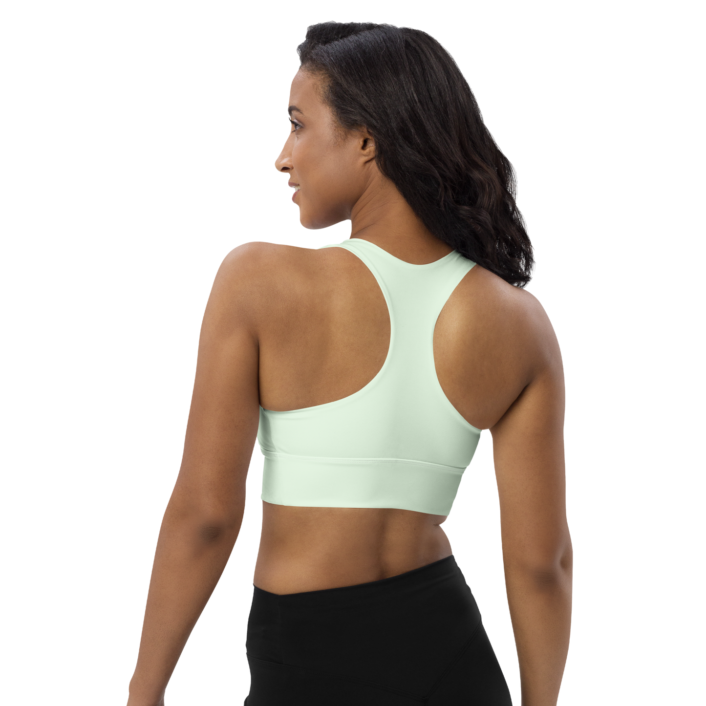 Michigan Upper Peninsula Longline Sports Bra (w/ UP USA Flag) | Dew Green