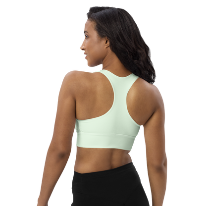 Michigan Upper Peninsula Longline Sports Bra (w/ UP USA Flag) | Dew Green