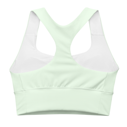 Michigan Upper Peninsula Longline Sports Bra (w/ UP USA Flag) | Dew Green