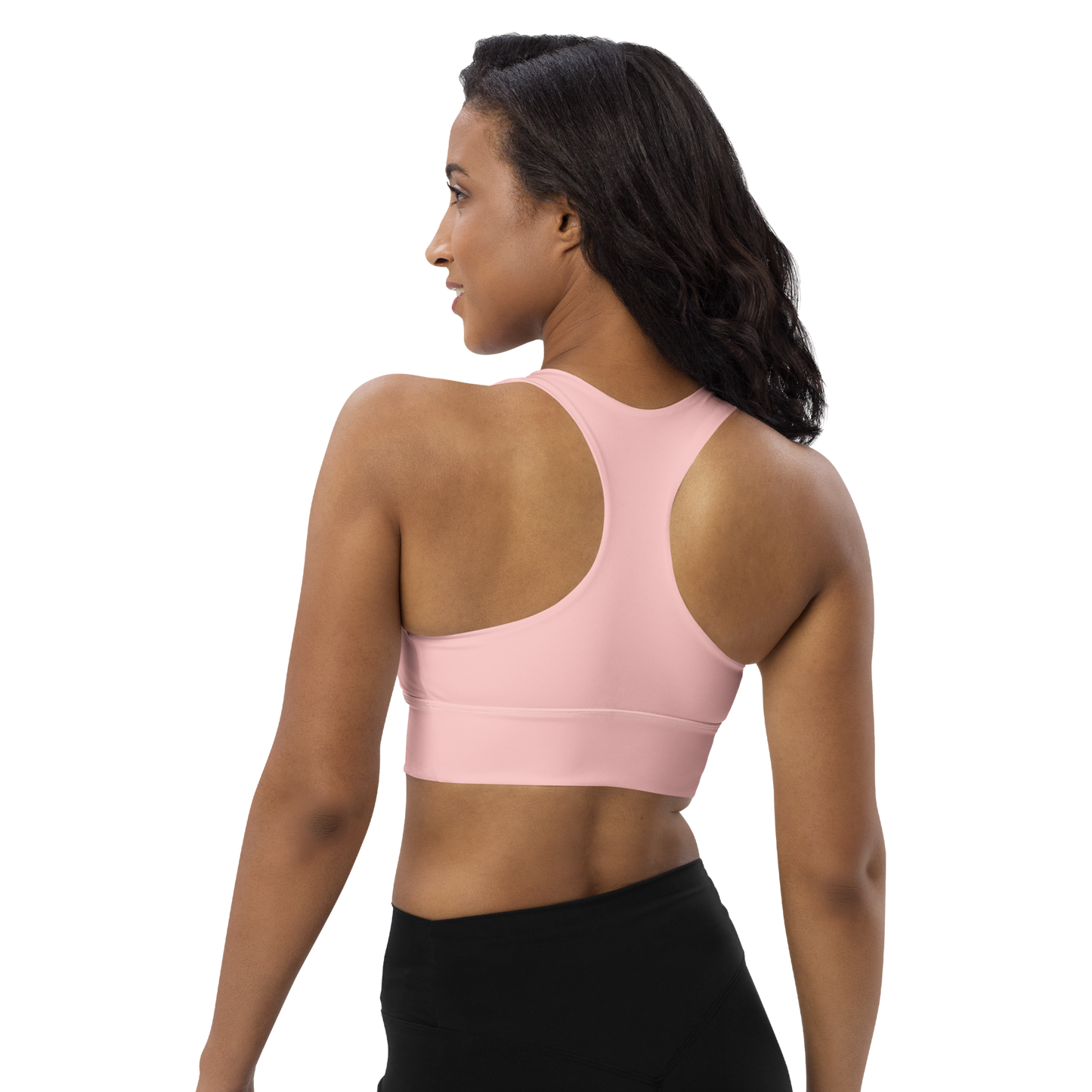 Michigan Upper Peninsula Longline Sports Bra (w/ UP USA Flag) | Cosmos Pink