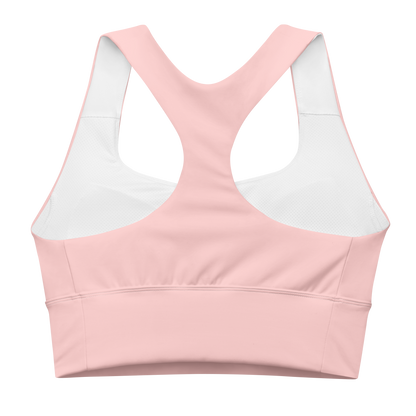 Michigan Upper Peninsula Longline Sports Bra (w/ UP USA Flag) | Cosmos Pink