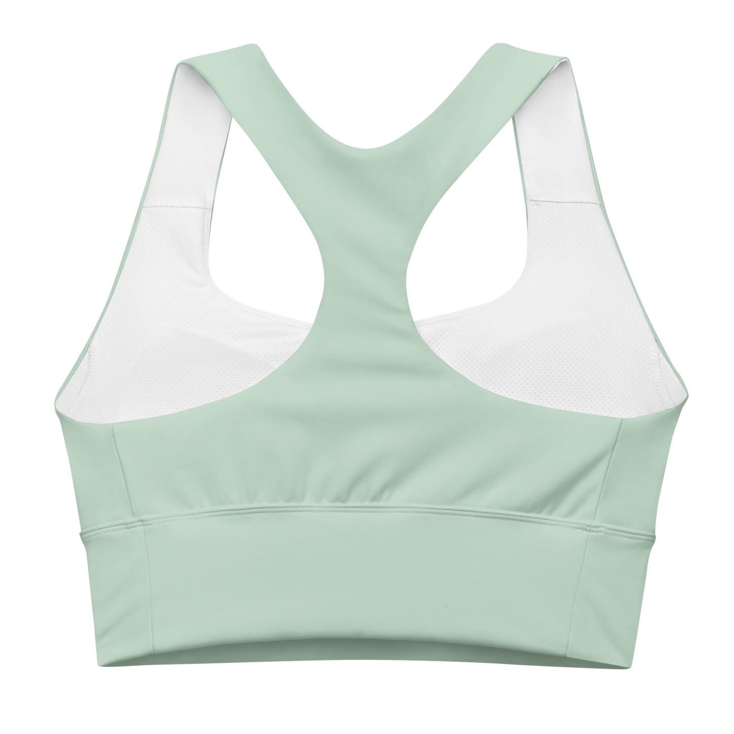 Michigan Upper Peninsula Longline Sports Bra (w/ UP USA Flag) | Sea Green