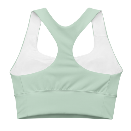 Michigan Upper Peninsula Longline Sports Bra (w/ UP USA Flag) | Sea Green