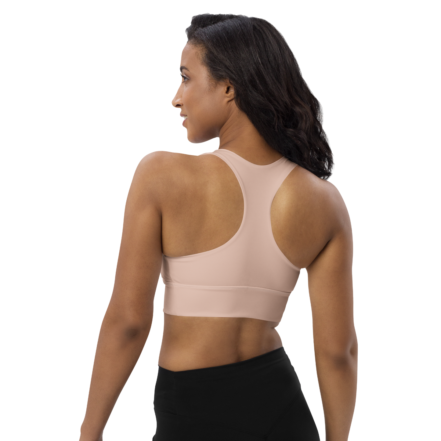 Michigan Upper Peninsula Longline Sports Bra (w/ UP USA Flag) | Rose Gold