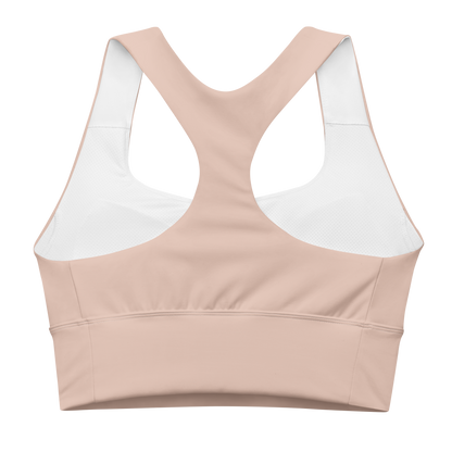 Michigan Upper Peninsula Longline Sports Bra (w/ UP USA Flag) | Rose Gold