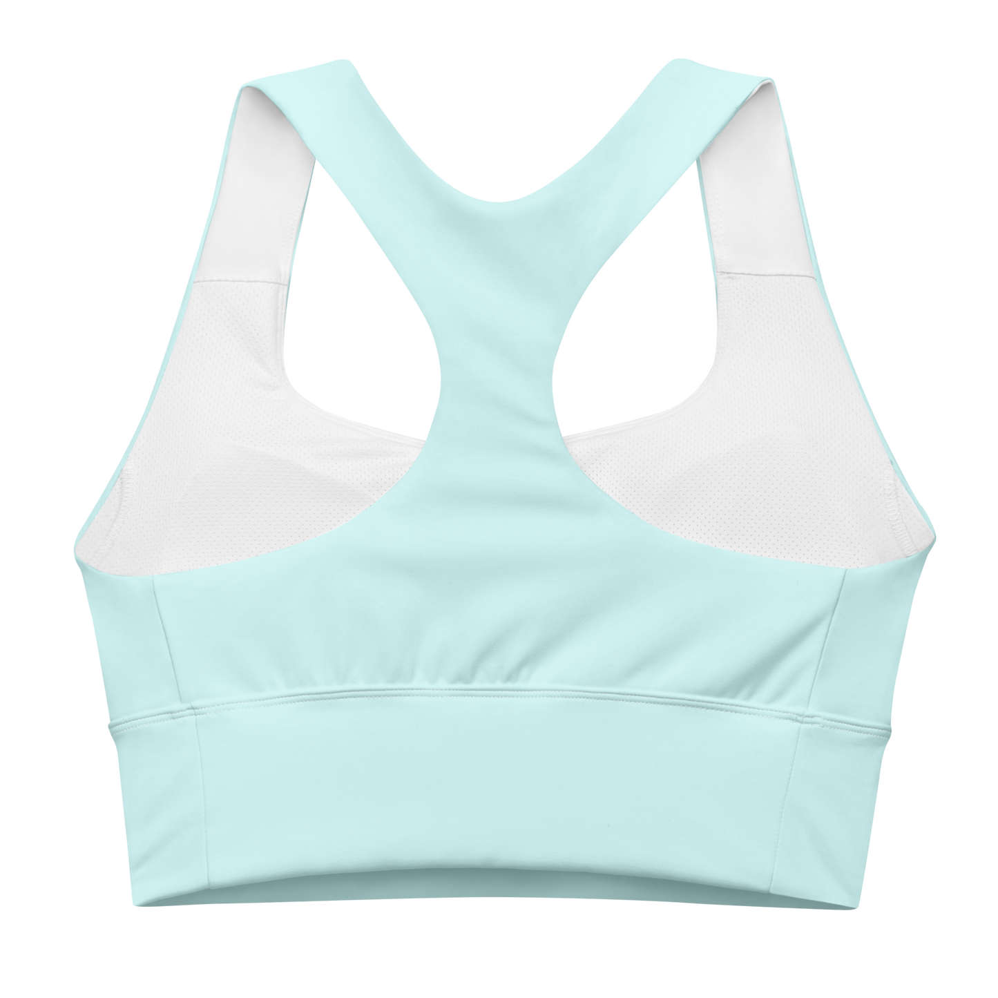 Michigan Upper Peninsula Longline Sports Bra (w/ UP USA Flag) | Cyan