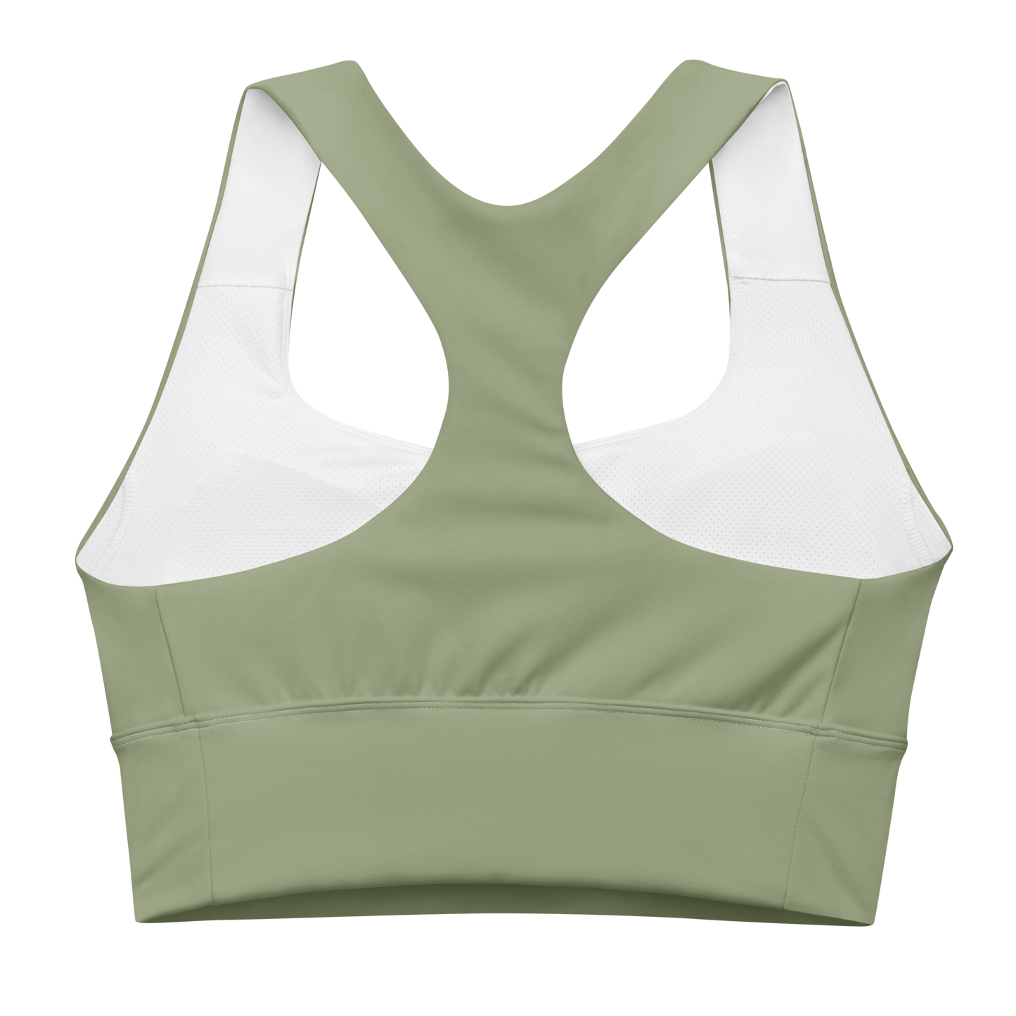 Michigan Upper Peninsula Longline Sports Bra (w/ UP USA Flag) | Beachgrass Green