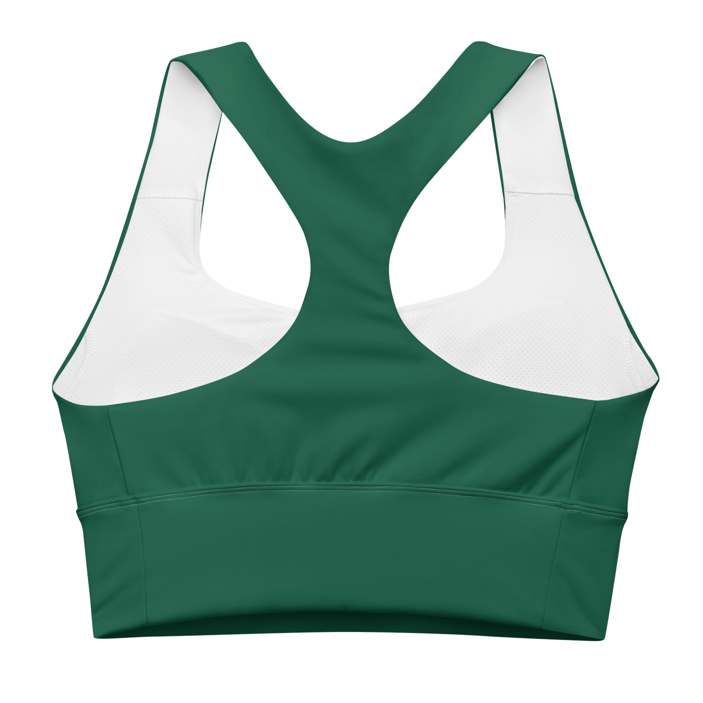 Michigan Upper Peninsula Longline Sports Bra (w/ UP USA Flag) | Superior Green