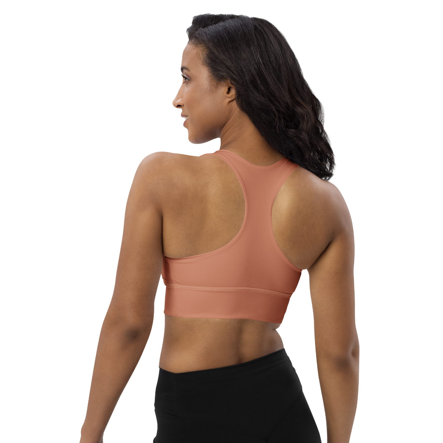 Michigan Upper Peninsula Longline Sports Bra (w/ UP USA Flag) | Copper Color