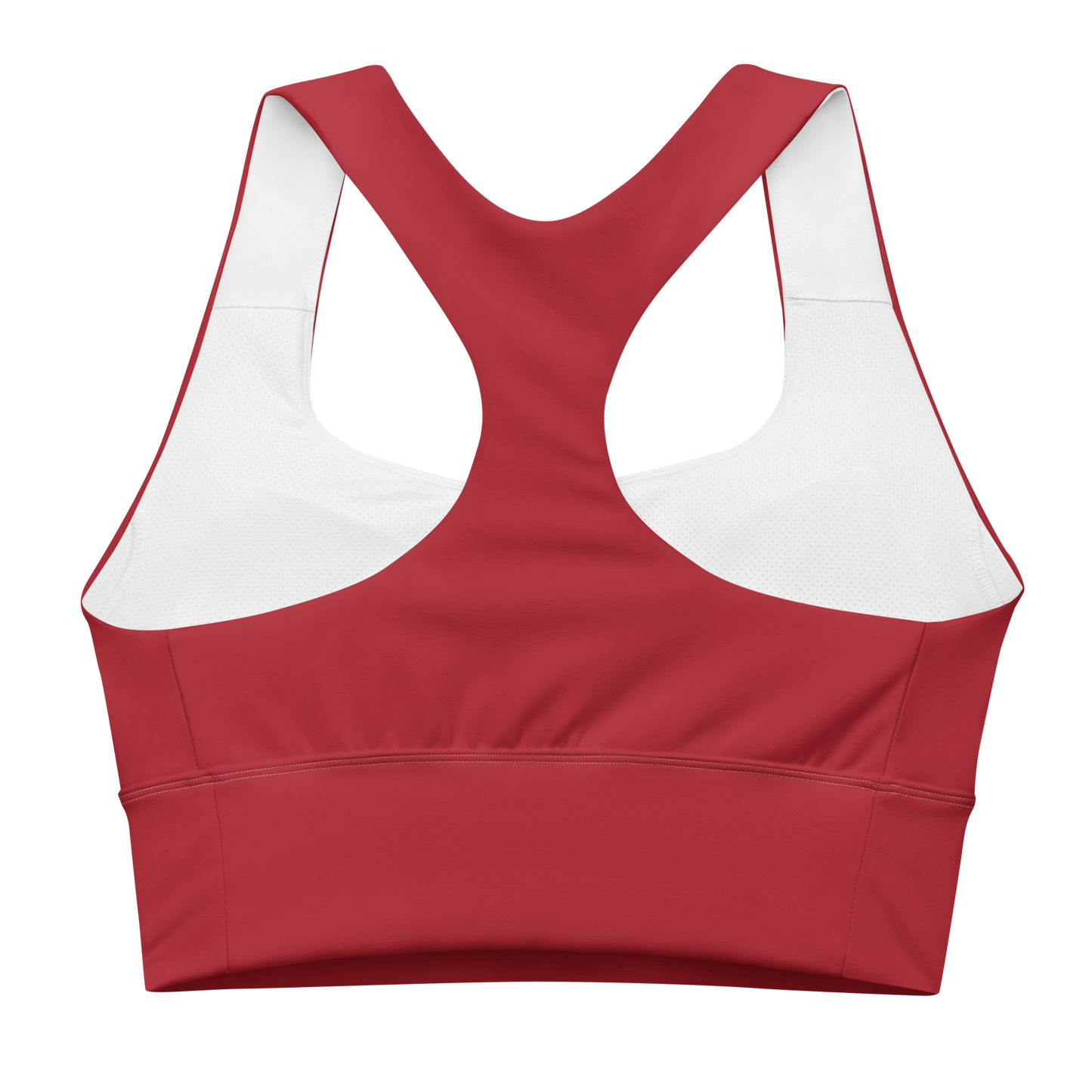 Michigan Upper Peninsula Longline Sports Bra (w/ UP USA Flag) | Thimbleberry Red