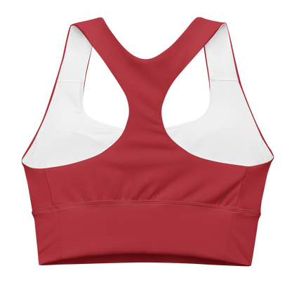 Michigan Upper Peninsula Longline Sports Bra (w/ UP USA Flag) | Thimbleberry Red