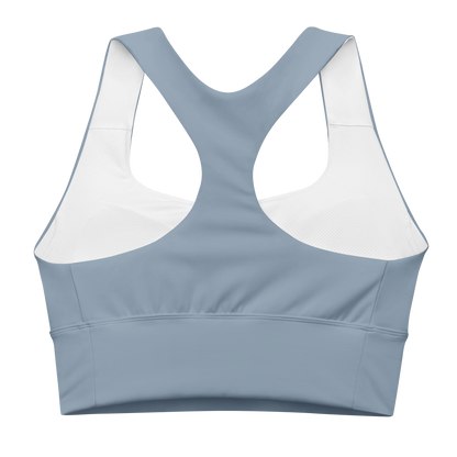 Michigan Upper Peninsula Longline Sports Bra (w/ UP USA Flag) | B-24 Grey