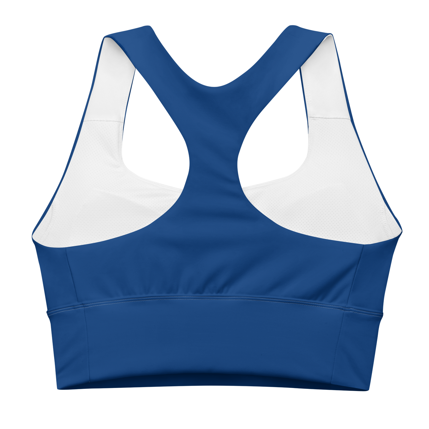 Michigan Upper Peninsula Longline Sports Bra (w/ UP USA Flag) | Dearborn Blue