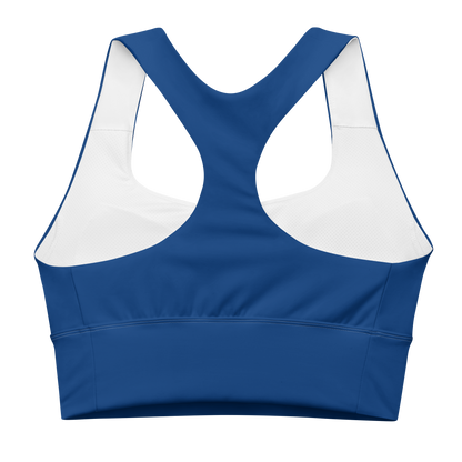 Michigan Upper Peninsula Longline Sports Bra (w/ UP USA Flag) | Dearborn Blue