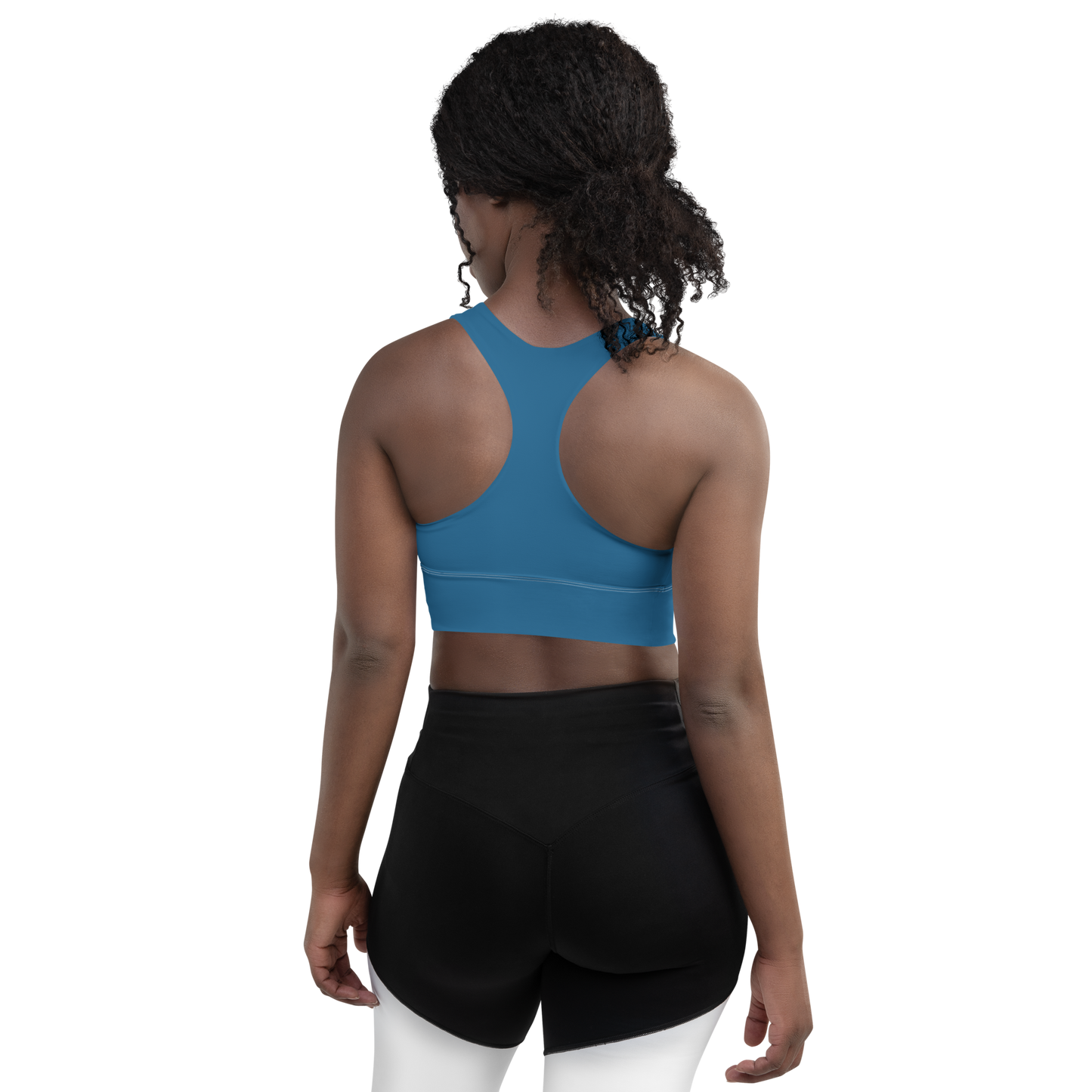 Michigan Upper Peninsula Longline Sports Bra (w/ UP USA Flag) | Blueberry