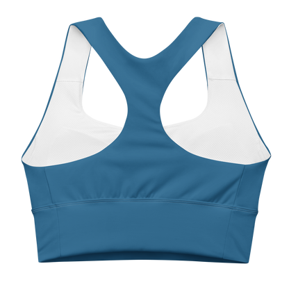 Michigan Upper Peninsula Longline Sports Bra (w/ UP USA Flag) | Blueberry