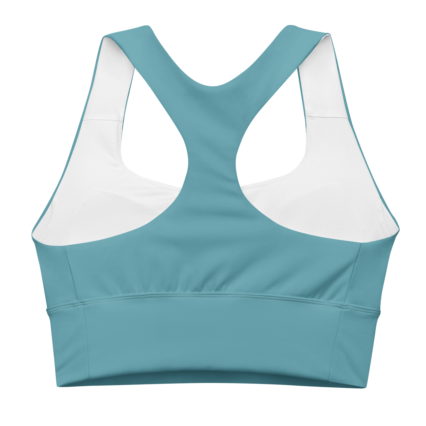 Michigan Upper Peninsula Longline Sports Bra (w/ UP USA Flag) | Lake Huron Blue