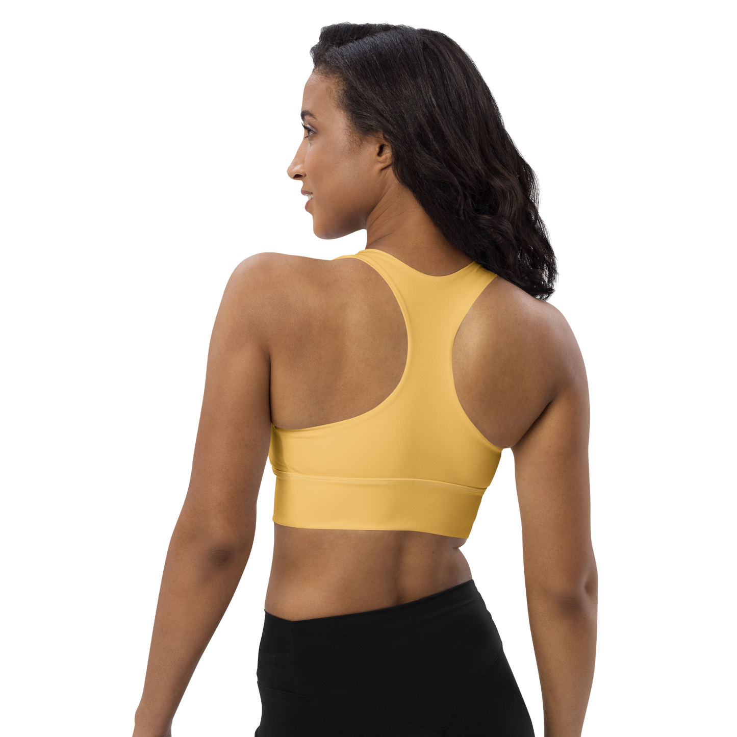 Michigan Upper Peninsula Longline Sports Bra (w/ UP USA Flag) | Citrine