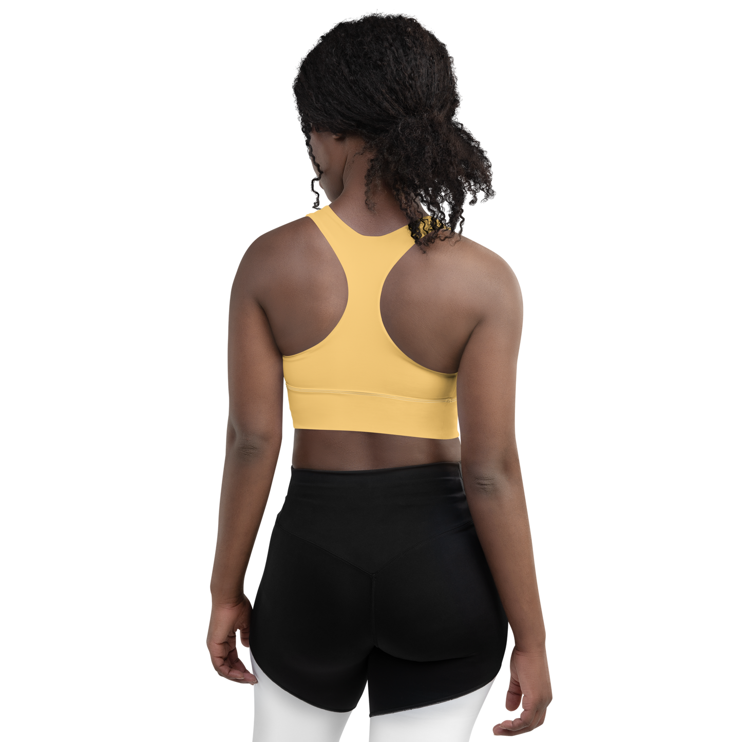 Michigan Upper Peninsula Longline Sports Bra (w/ UP USA Flag) | Citrine