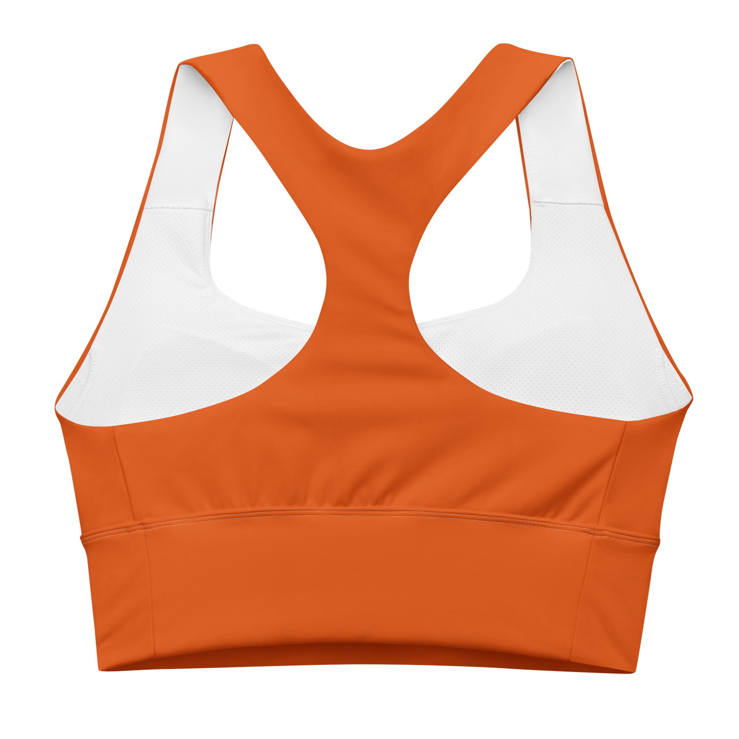 Michigan Upper Peninsula Longline Sports Bra (w/ UP USA Flag) | Maple Leaf Orange