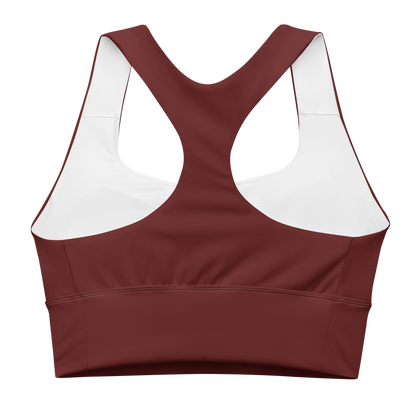 Michigan Upper Peninsula Longline Sports Bra (w/ UP USA Flag) | Cherrywood