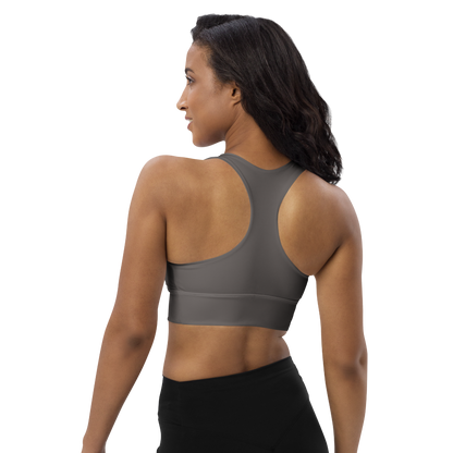 Michigan Upper Peninsula Longline Sports Bra (w/ UP USA Flag) | Warren Tank Grey