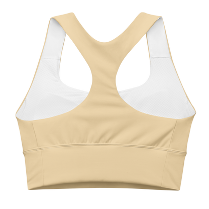 Michigan Upper Peninsula Longline Sports Bra (w/ UP USA Flag) | Maple Color