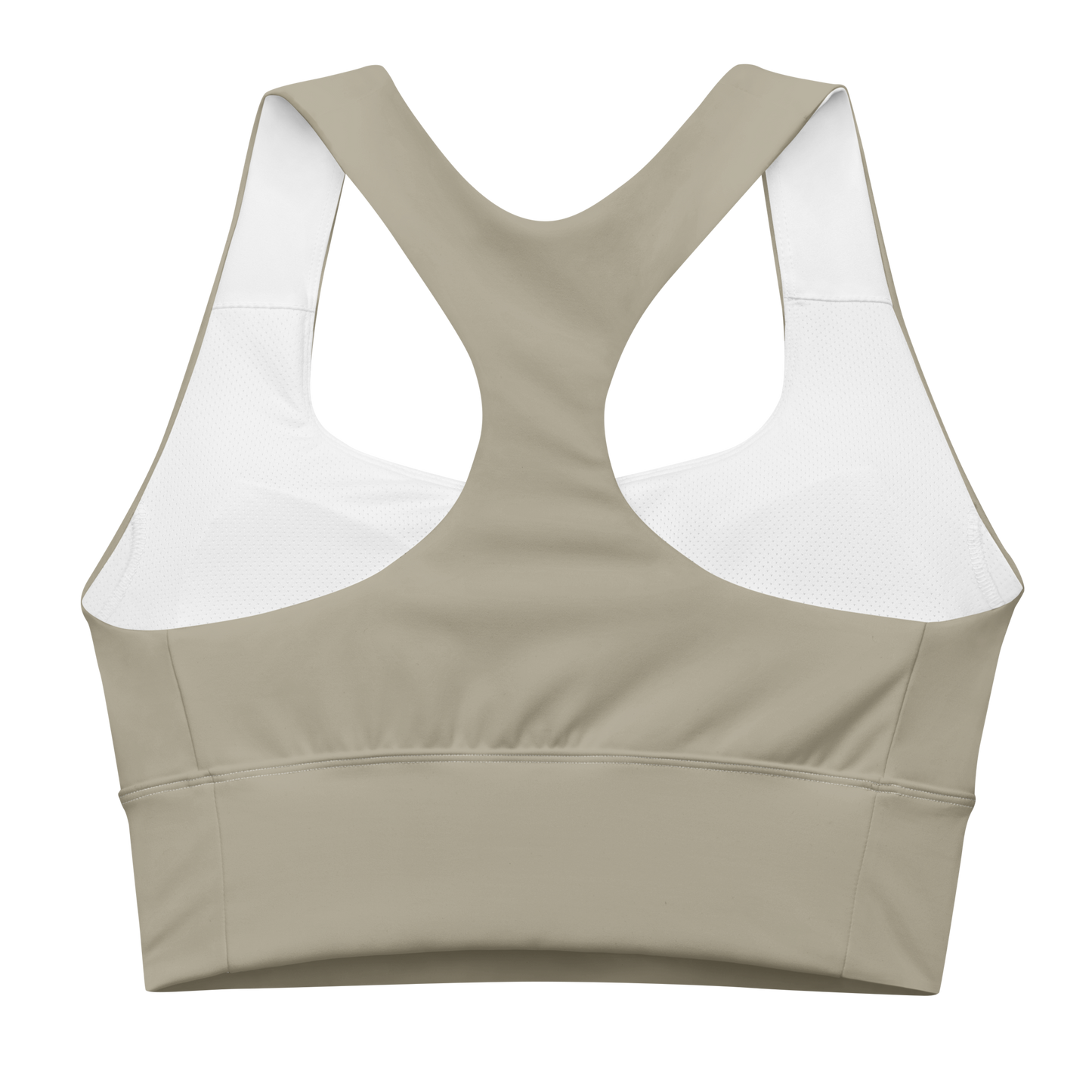 Michigan Upper Peninsula Longline Sports Bra (w/ UP USA Flag) | Petoskey Stone Beige