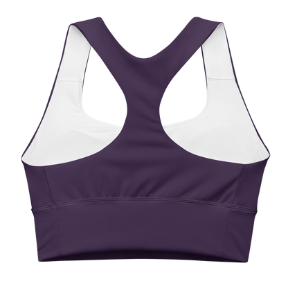 Michigan Upper Peninsula Longline Sports Bra (w/ UP USA Flag) | Blackcurrant