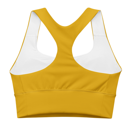 Michigan Upper Peninsula Longline Sports Bra (w/ UP USA Flag) | Gold