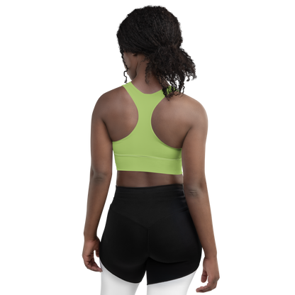 Michigan Upper Peninsula Longline Sports Bra (w/ UP USA Flag) | Gooseberry Green